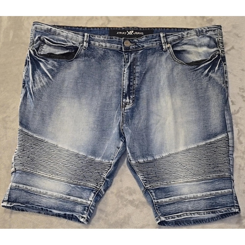 Xray Shorts Men's 48 Blue Streetwear Steampunk Grunge Ribbed Accent Urban Outfit